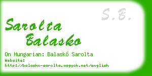 sarolta balasko business card